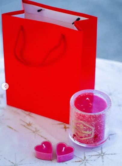 Red Sparkle Candle Set