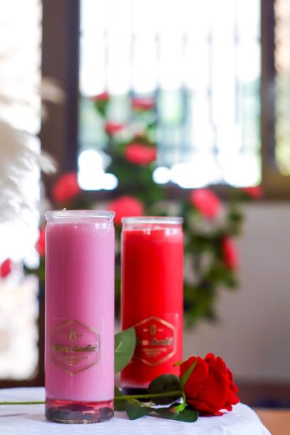 Pink & Red Pillar Glass Duo