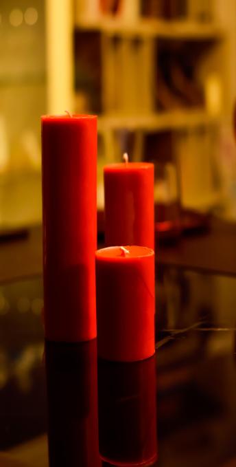 Festive Red Pillar Trio